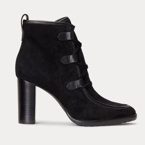 Ralph Lauren Women's Mabel Leather-Trim
Suede Bootie Sz 8.5
